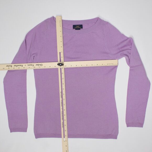 Brooks Brothers 346 Pastel Purple 100% Merino Wool Sweater Women Size S (B6) - Picture 8 of 10